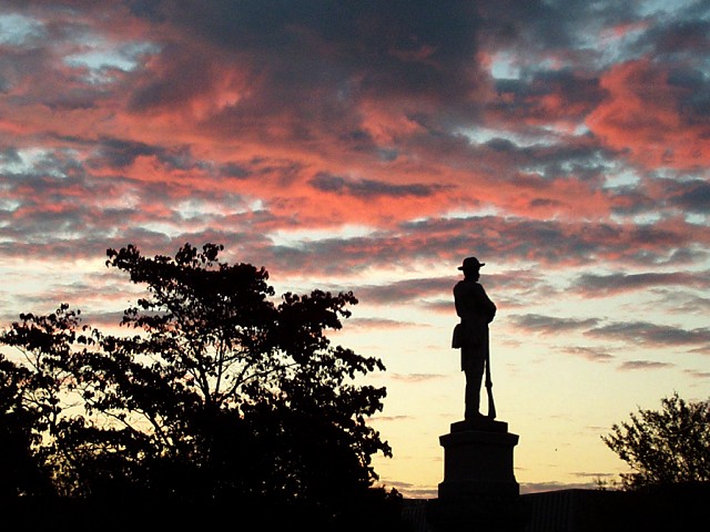 Hampton, VA: Confederate Soldier Statue at Dawn at St. John's Church