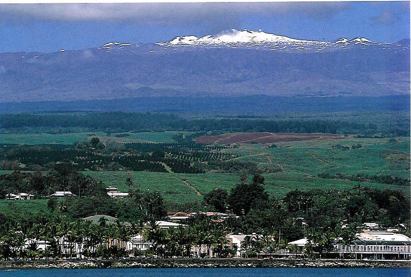 Hilo, HI: City of Hilo with Mauna Kea in the background