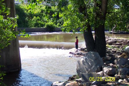 Sioux Falls, SD : Below the Falls of the Big Sioux River..Sioux Falls,SD