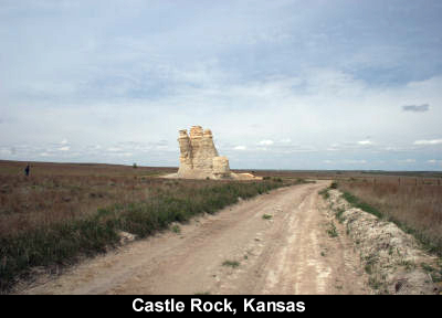 Quinter, KS: This rock formation seems to rise up from nowhere about 15 miles south of Quinter, KS
