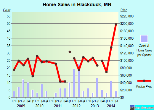 Blackduck,MN real estate house value index trend