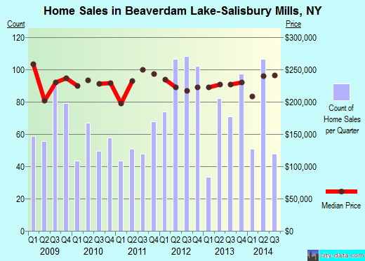 Beaverdam Lake-Salisbury Mills,NY real estate house value index trend