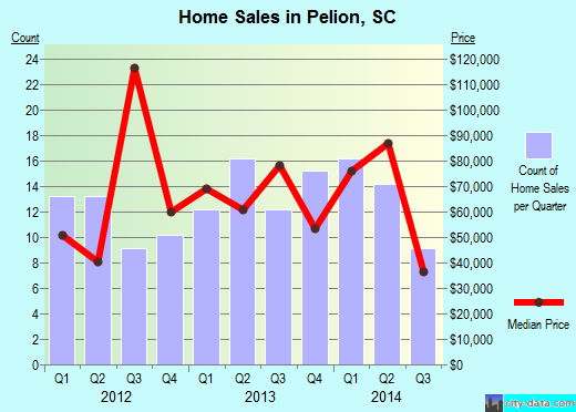 Pelion,SC real estate house value index trend