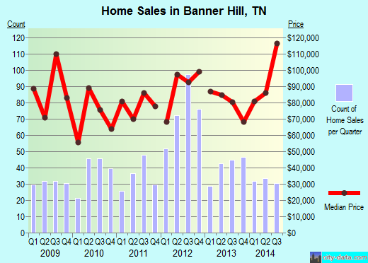 Banner Hill,TN real estate house value index trend