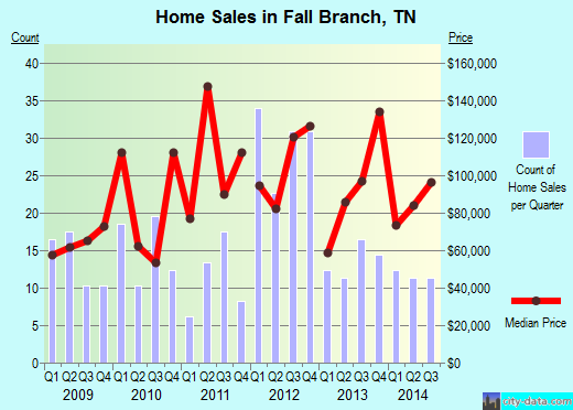 Fall Branch,TN real estate house value index trend