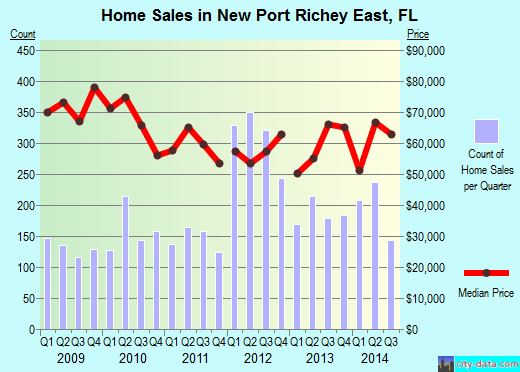 New Port Richey East,FL real estate house value index trend