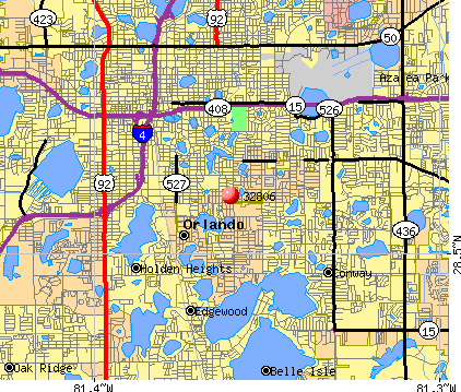 Map Of Orlando Florida. Orlando, FL (32806) map