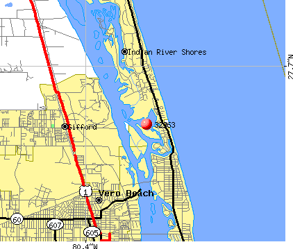 South Beach Florida. South Beach, FL (32963) map