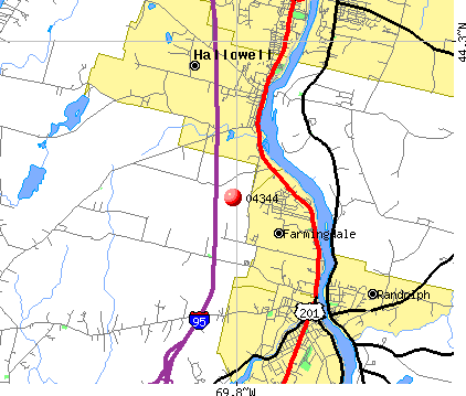 Farmingdale, ME (04344) map