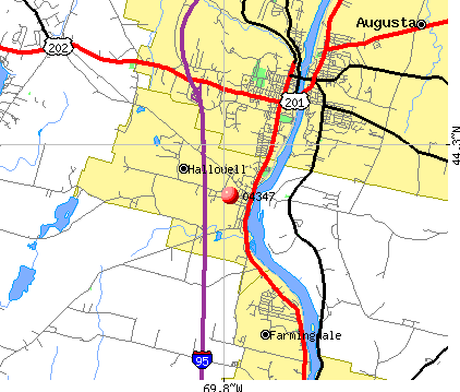 Hallowell, ME (04347) map
