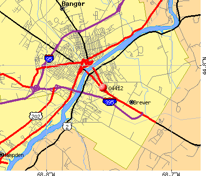 Brewer, ME (04412) map