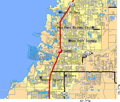 New Port Richey Fl Zip Code Map | Time Zones Map