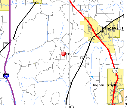 Hanceville, AL (35077) map