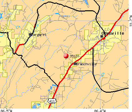 Odenville, AL (35120) map