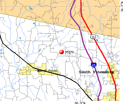 West Point, AL (35179) map