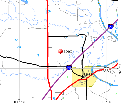 Epes, AL (35460) map