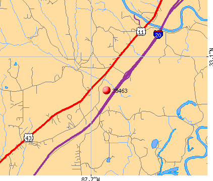 Fosters, AL (35463) map