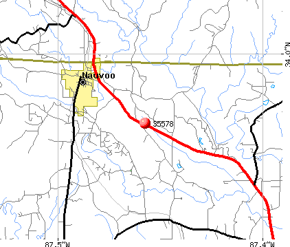 Nauvoo, AL (35578) map