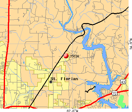 St. Florian, AL (35634) map