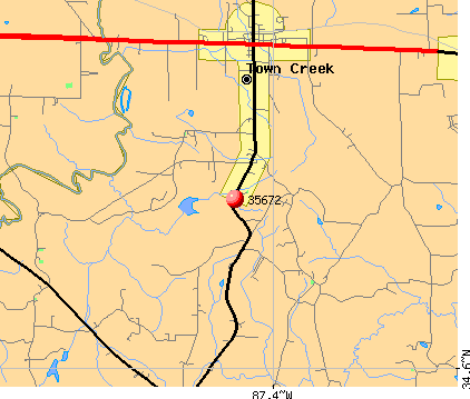 Town Creek, AL (35672) map