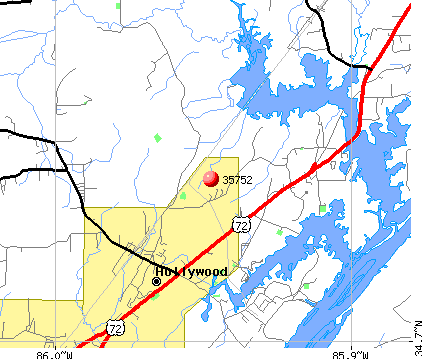 Hollywood, AL (35752) map