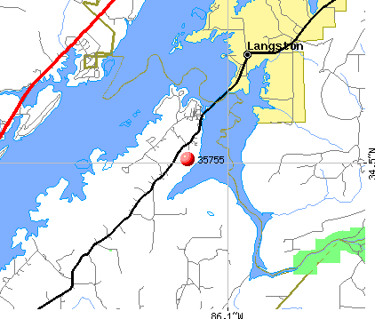 Langston, AL (35755) map