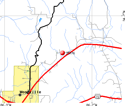 Woodville, AL (35776) map