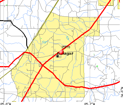 Henagar, AL (35978) map