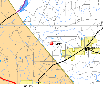 Douglas, AL (35980) map