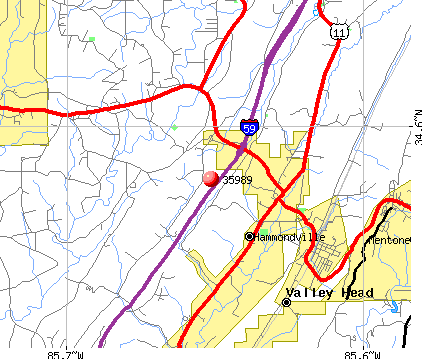 Valley Head, AL (35989) map