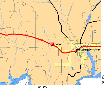 Autaugaville, AL (36003) map