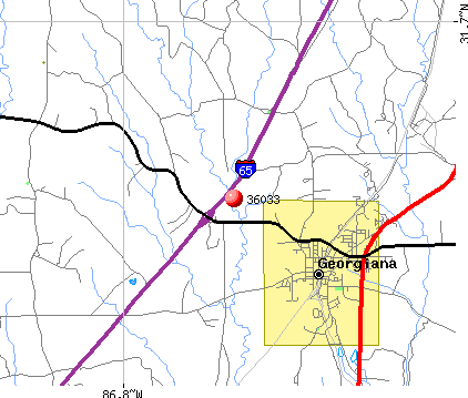 Georgiana, AL (36033) map