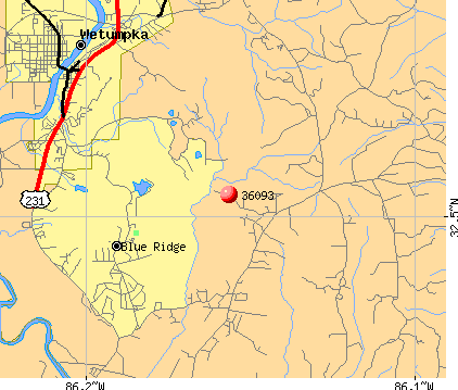 Blue Ridge, AL (36093) map