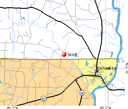 Columbia, AL (36319) map