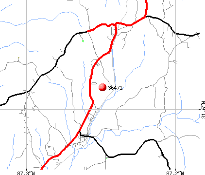 Peterman, AL (36471) map