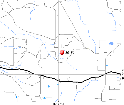 Uriah, AL (36480) map
