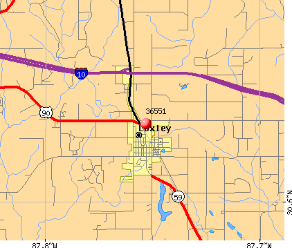 Loxley, AL (36551) map