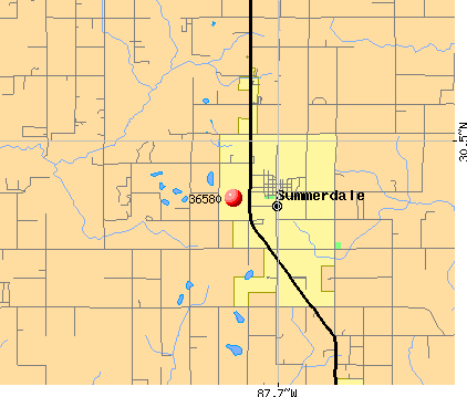 Summerdale, AL (36580) map