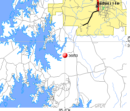 Dadeville, AL (36853) map