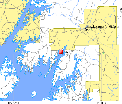 Jacksons' Gap, AL (36861) map
