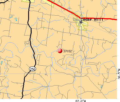 Cedar Hill, TN (37032) map