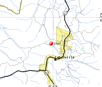 Lobelville, TN (37097) map