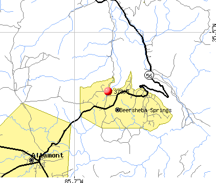 Beersheba Springs, TN (37305) map