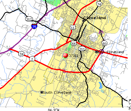 cleveland map tn tennessee zip city code detailed profile