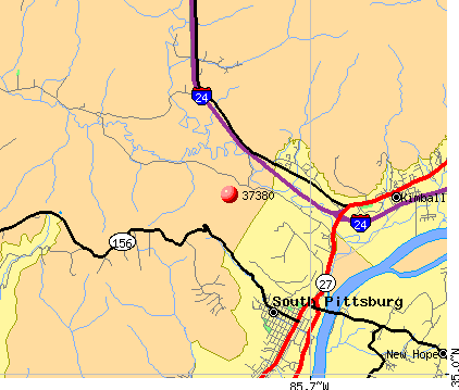 South Pittsburg, TN (37380) map