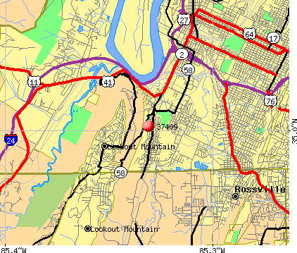 Chattanooga, TN (37409) map