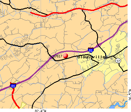 Blountville, TN (37617) map