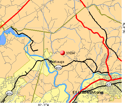 Watauga, TN (37694) map