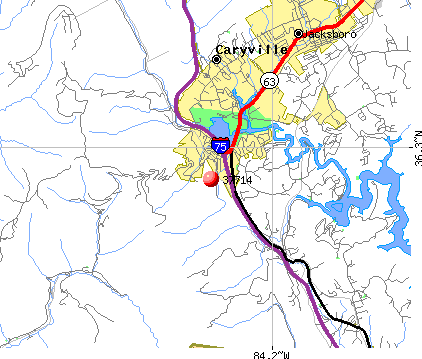 Caryville, TN (37714) map