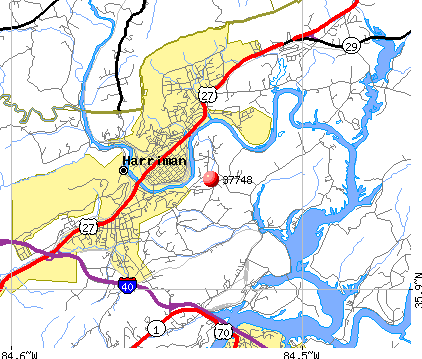 Harriman, TN (37748) map